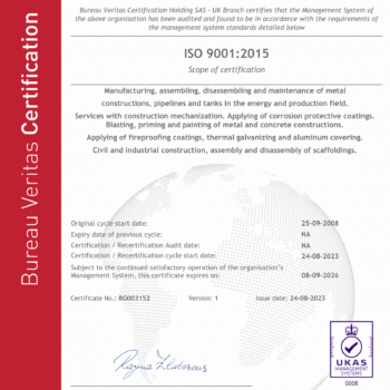 Сертификат BG003152 9001 EN
